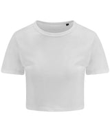 Women's triblend cropped T — Solid White