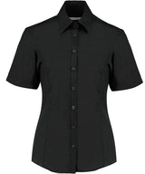 Business blouse short-sleeved (tailored fit) — Black*