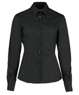 Business blouse long-sleeved (tailored fit) — Black*
