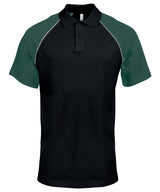 Polo baseball contrast polo shirt — Black/Light Grey/Green
