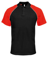 Polo baseball contrast polo shirt — Black/Light Grey/Red