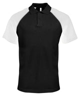 Polo baseball contrast polo shirt — Black/Light Grey/White
