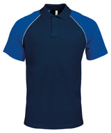 Polo baseball contrast polo shirt — Navy/Light Grey/Royal