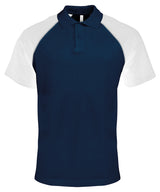 Polo baseball contrast polo shirt — Navy/Light Grey/White