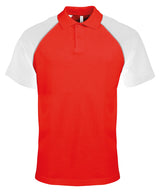 Polo baseball contrast polo shirt — Red/Light Grey/White