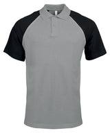 Polo baseball contrast polo shirt — Slate Grey/Light Grey/Black
