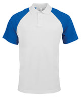 Polo baseball contrast polo shirt — White/Light Grey/Royal