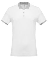 Two-tone piqué polo shirt — White/Oxford Grey