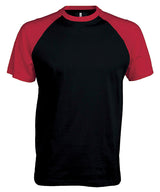 Baseball Short-sleeved two-tone T-shirt — Black/Red