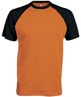 Baseball Short-sleeved two-tone T-shirt — Orange/Black