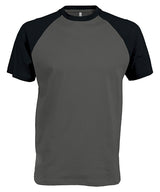 Baseball Short-sleeved two-tone T-shirt — Slate Grey/Black