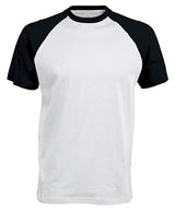 Baseball Short-sleeved two-tone T-shirt — White/Black