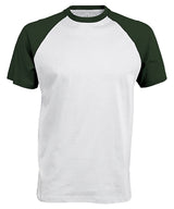 Baseball Short-sleeved two-tone T-shirt — White/Forest
