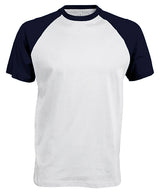 Baseball Short-sleeved two-tone T-shirt — White/Navy