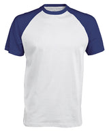 Baseball Short-sleeved two-tone T-shirt — White/Royal