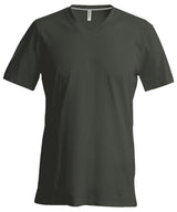 Men's short-sleeved V-neck T-shirt — Khaki