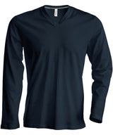 Men's long-sleeved V-neck T-shirt — Dark Grey