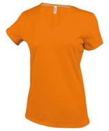 Ladies' short-sleeved V-neck T-shirt — Orange