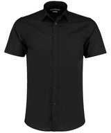 Poplin shirt short-sleeved (tailored fit) — Black*