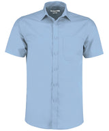 Poplin shirt short-sleeved (tailored fit) — Light Blue