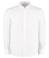 Mandarin collar shirt long-sleeved (tailored fit) — White
