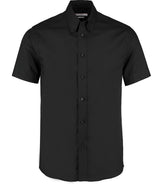 Premium Oxford shirt short-sleeved (tailored fit) — Black