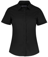 Women's poplin shirt short sleeve — Black
