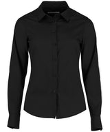 Women's poplin shirt long sleeve — Black
