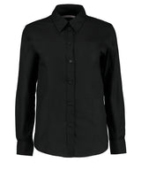 Women's workplace Oxford blouse long-sleeved (tailored fit) — Black