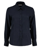 Women's workplace Oxford blouse long-sleeved (tailored fit) — French Navy
