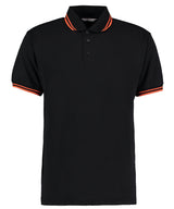 Tipped collar polo (classic fit) — Black/Orange
