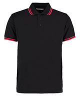 Tipped collar polo (classic fit) — Black/Red
