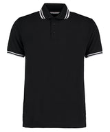 Tipped collar polo (classic fit) — Black/White