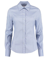 Women's corporate Oxford blouse long-sleeved (tailored fit) — Light Blue*