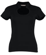 Women's corporate top keyhole neck (regular fit) — Black