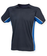 Kids performance panel t-shirt — Navy/Royal/White