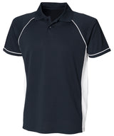 Panel performance polo — Navy/White/White