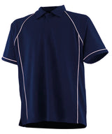 Kids piped performance polo — Navy/White†