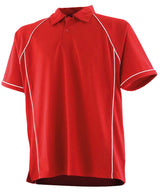 Kids piped performance polo — Red/White