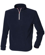 ¼ zip long sleeve fleece piped — Navy/White/Red
