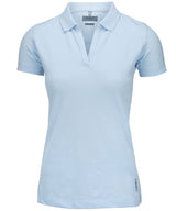 Women’s Harvard v-neck – stretch deluxe polo — Sky Blue