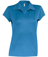 Ladies' short-sleeved polo shirt — Aqua Blue