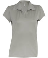 Ladies' short-sleeved polo shirt — Fine Grey