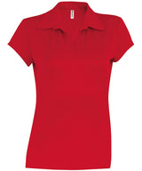 Ladies' short-sleeved polo shirt — Red