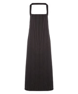 Striped bib apron — Black/Grey
