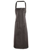 Striped bib apron — Black/White