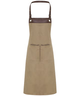 Espresso bib apron — Khaki/Brown