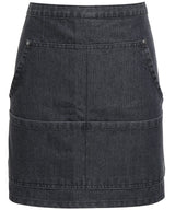 Jeans stitch denim waist apron — Black Denim