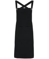 Cross back 'barista' bib apron — Black