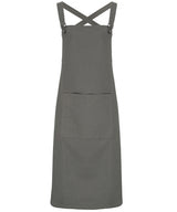 Cross back 'barista' bib apron — Dark Grey